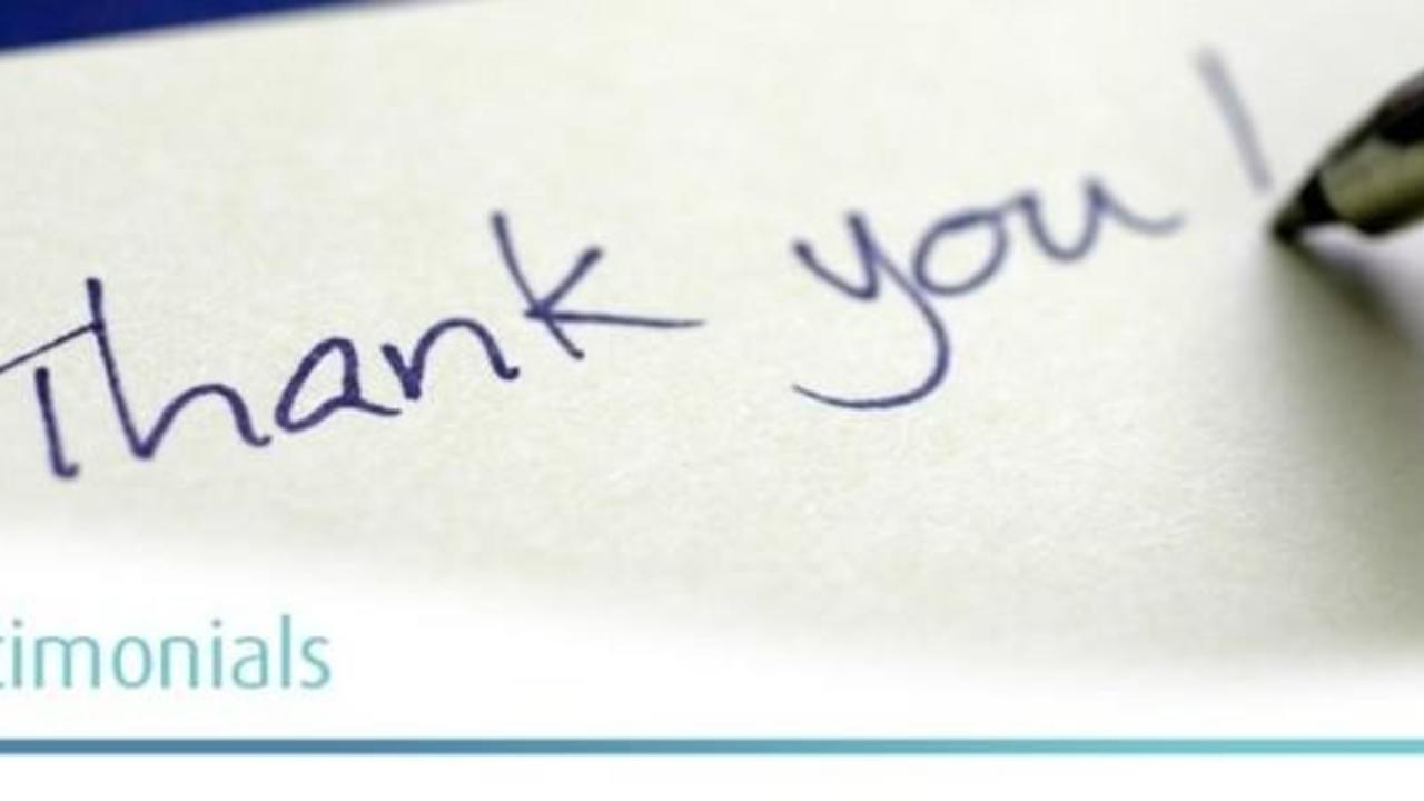 A lovely testimonial